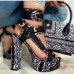 5Euro Style Paisley Printed Chunky Platform Sandals