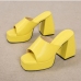 19Fashion Solid Chunky Platform High Heels