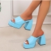 5Fashion Solid Chunky Platform High Heels