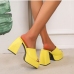 8Fashion Solid Chunky Platform High Heels