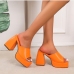 11Fashion Solid Chunky Platform High Heels