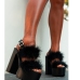 9New Designs Fluffy Chunky Platform Heels Women