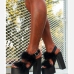 11New Designs Fluffy Chunky Platform Heels Women