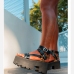 4Roman Style Leopard Patchwork Platform Sandals