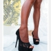 16Stylish Lace Peep Toe Super High Platform Heels