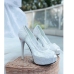 7Stylish Lace Peep Toe Super High Platform Heels