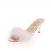 3 PU Faux Fur Pointed Alip On Heels