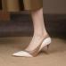 3Casual Contrast Color Pointed Slip On Heels 