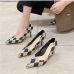 4Contrast Color Rhombus Lattice Stiletto Pumps