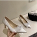 6Elegant Bow Rhinestone Patchwork Women's Pumps