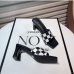 4Fashion Plaid Square Toe Heeled Slippers Ladies