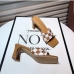 1Fashion Plaid Square Toe Heeled Slippers Ladies