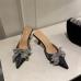 10Fashion Rhinestone Bowtie Pointed Thin Heels Out Door Shoes