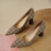 7Fashion Sexy Pointed Houndstooth Thin Heels Shoes