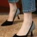 1Fashion Sexy Pointed Houndstooth Thin Heels Shoes