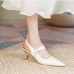 4Fashionable White Faux Pearl Pointed Heels