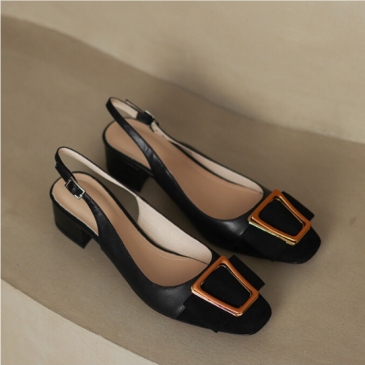 French Style Contrast Color High Heels Women