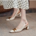 4French Style Patchwork Ladies High Heels 