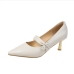 8Korean Style Faux Pearl Pointed High Heels