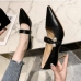 1Korean Style Faux Pearl Pointed High Heels