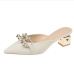 8Korean Style Pointed Toe Design Slip On Heels