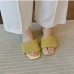 3Korean Style Rhinestone Square Toe Heels Slippers