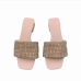 7Korean Style Rhinestone Square Toe Heels Slippers