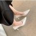 3Latest Solid Color Pointed Slip On Heels