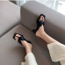 5New Fashion Solid Chunky Heeled Flip Flops