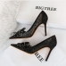 6Night Club Gauze Patchwork Rhinestone Bow Pumps