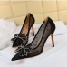 7Night Club Gauze Patchwork Rhinestone Bow Pumps