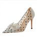 8Night Club Gauze Patchwork Rhinestone Bow Pumps