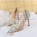 1Night Club Gauze Patchwork Rhinestone Bow Pumps