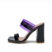 6PU Square Toe Chunky High Heeled Sandals