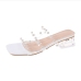 7PVC Faux Pearl Low Heel Open Toe Slippers