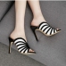 3Peep-Toe Stiletto Heel Slippers For Women