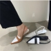 6Pointed Toe Color Block Designer Heels