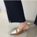 1Pointed Toe Color Block Designer Heels