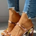 5Retro Style Printed Chunky Slop On High Heels