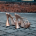 6Sexy Rhinestone Round Toe Goblet Heel Shoes