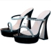 9Sexy Rhinestone Round Toe Goblet Heel Shoes