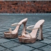 1Sexy Rhinestone Round Toe Goblet Heel Shoes