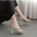 5Sexy Transparent Chunky Rhinestone Heels