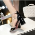 5Solid Color Rivets Pointed Slip On Heels