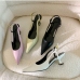 7Solid Color Stiletto Pointed Slip On Heels