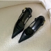 9Solid Color Stiletto Pointed Slip On Heels