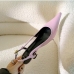 11Solid Color Stiletto Pointed Slip On Heels