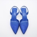 13Spring Pointed Toe Rhinestone Slip On Heels