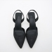 4Spring Pointed Toe Rhinestone Slip On Heels