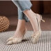 10Stylish Faux Pearl Bow Pointed Slip On Heels